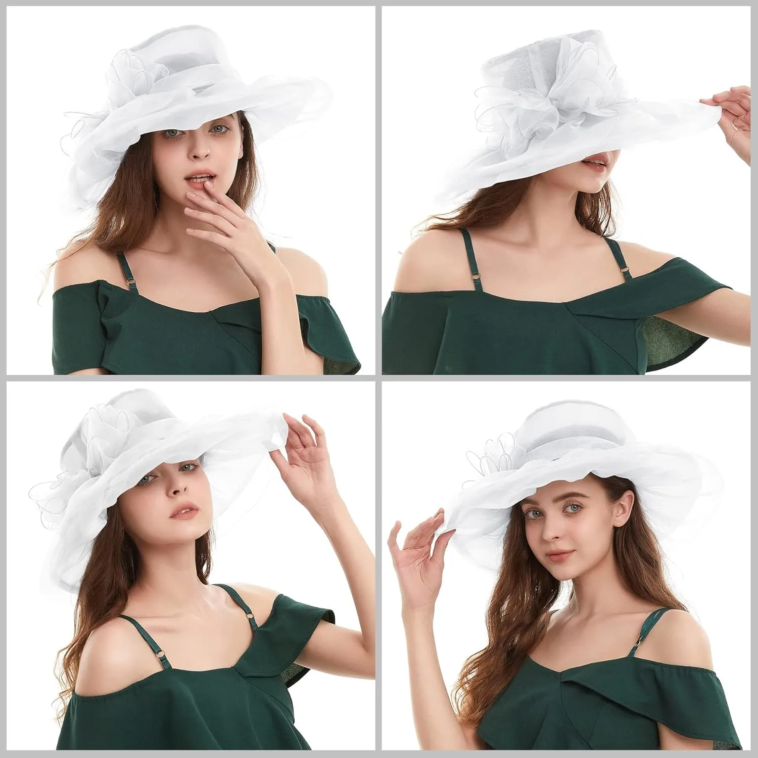 Zando Kentucky Derby Hats for Women 2025 Church Organza Victorian Fancy Tea Party Wedding Fascinator
