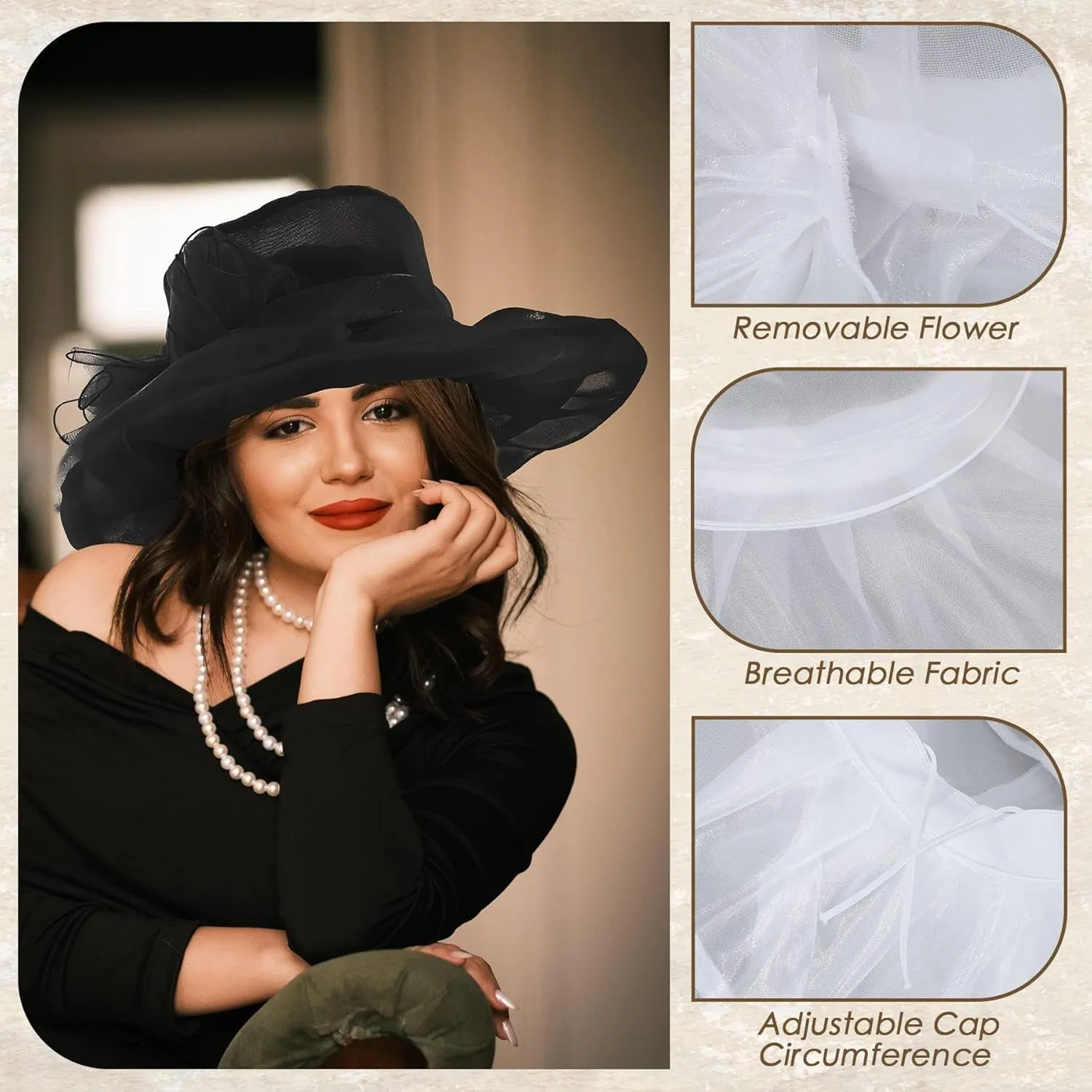 Zando Kentucky Derby Hats for Women 2025 Church Organza Victorian Fancy Tea Party Wedding Fascinator