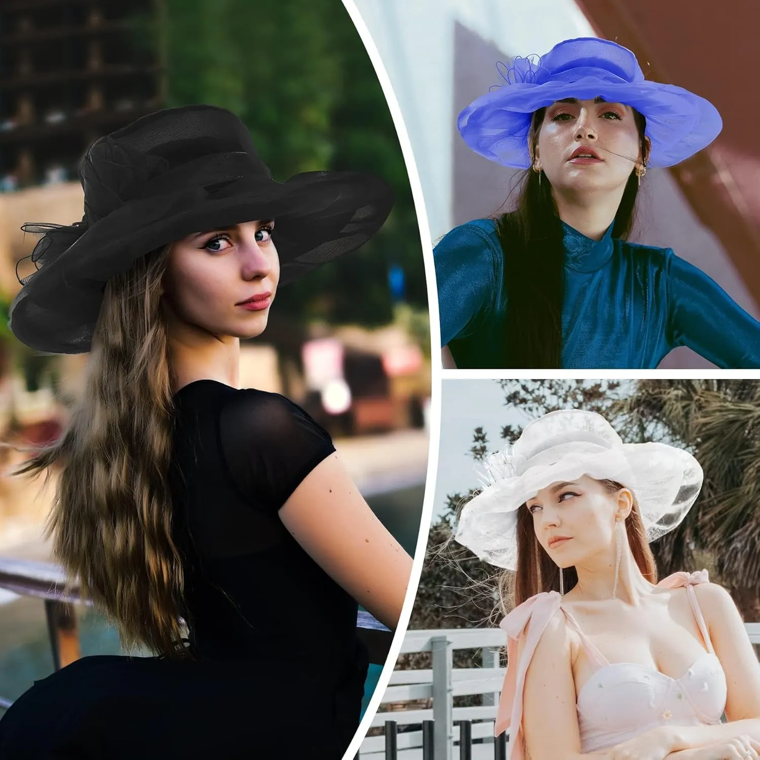 Zando Kentucky Derby Hats for Women 2025 Church Organza Victorian Fancy Tea Party Wedding Fascinator